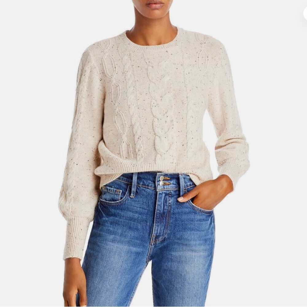 AQUA Cashmere Cable knit sweater - Taupe (s)